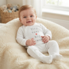N14769: Baby "Tiny Toes, Big Dreams" Cotton Sleepsuit (NB-3 Months)